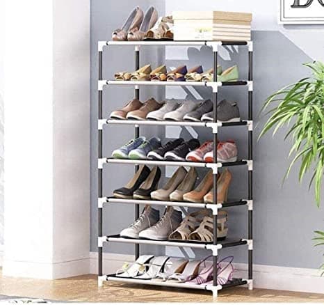 7-tier shoe rack in black