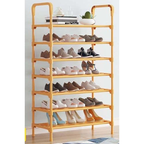 7-tier shoe rack in gold