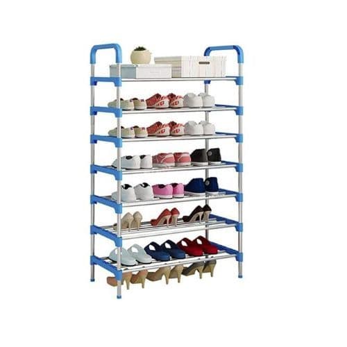 7-tier shoe rack in a bedroom